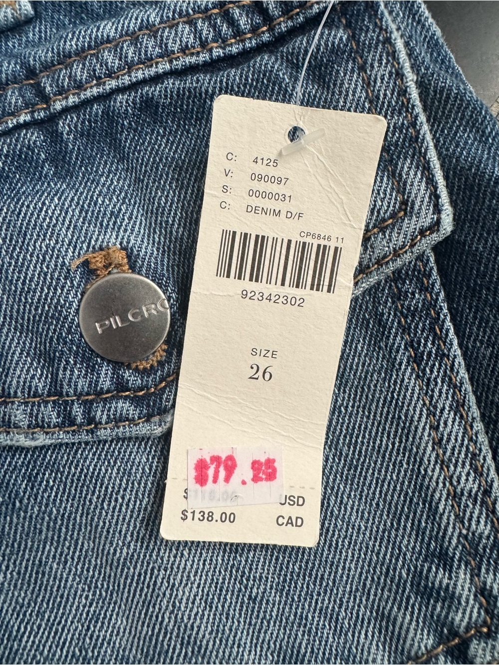 Pilcro Light Blue Button-Front Denim Shorts - Picture 2 of 2